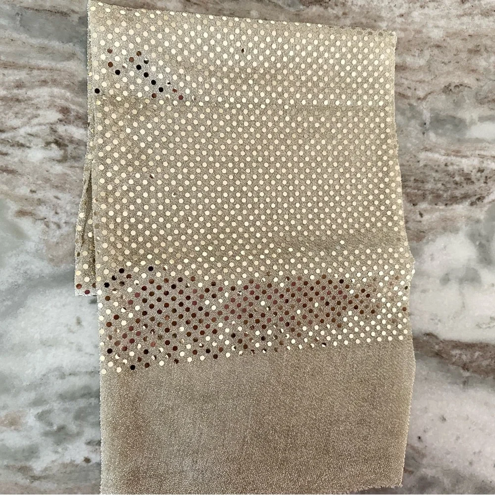 Gold Sequin & Shimmer Sparkle Scarf /Headpiece / Waist Sash - Halloween Costume